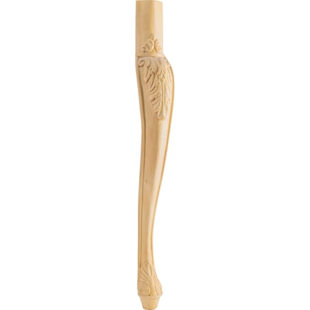 Hardware Resources 2-1/2" Wx2-1/2"Dx35-1/2"H Rubberwood Acanthus Cabriole Leg LEGB-2RW